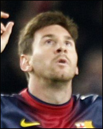 리오넬 메시(Lionel Messi/축구선수)
‘경기당 1.57골.’ 리그 18위 오사수나 수비진이 득점기계 리오넬 메시를 막기는 역부족이었다. 스페인 프로축구 FC 바르셀로나의 메시는 28일(이하 한국시간) 홈 구장에서 열린 2012-2013 리그 21라운드 오사수나와의 경기에서 무려 4골을 몰아쳐 5-1 대승을 홀로 이끌었다.