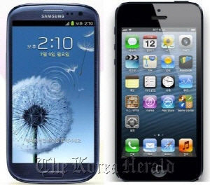 This photo is not directly related to the article. Galaxy S3(left) and iPhone5