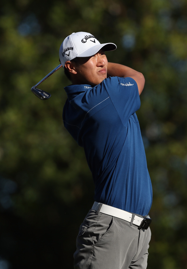 <YONHAP PHOTO-0714> LA QUINTA, CA - JANUARY 18: James Hahn hits a tee shot on the seventh hole during the second round of the Humana Challenge In Partnership With The Clinton Foundation at La Quinta Country Club on January 18, 2013 in La Quinta, California. Jeff Gross/Getty Images/AFP== FOR NEWSPAPERS, INTERNET, TELCOS & TELEVISION USE ONLY ==../2013-01-19 18:37:01/ <저작권자 ⓒ 1980-2013 ㈜연합뉴스. 무단 전재 재배포 금지.>
James Hahn   AFP-Yonhap News