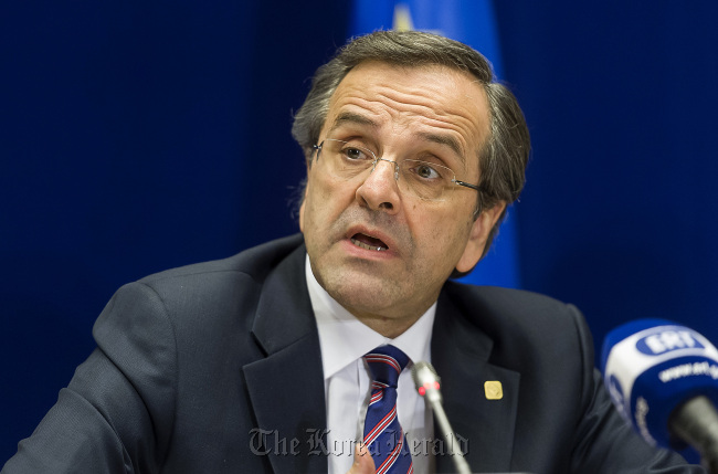 Greece’s Prime Minister Antonis Samaras.    Bloomberg