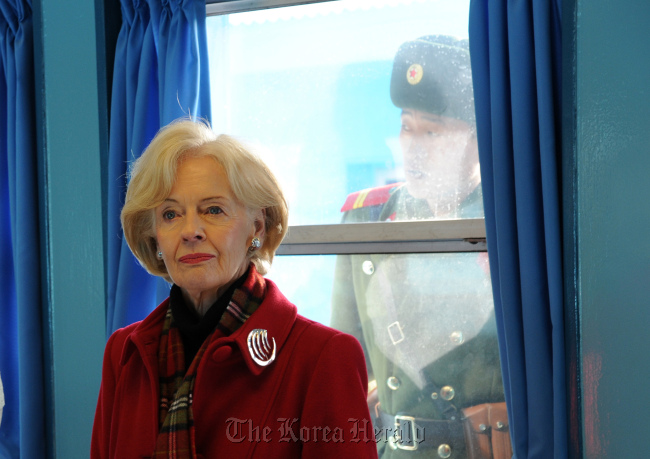 Governor-General of Australia Quentin Bryce receives a briefing inside Conference Room T2, situated along the Military Demarcation Line.   Australian Embassy