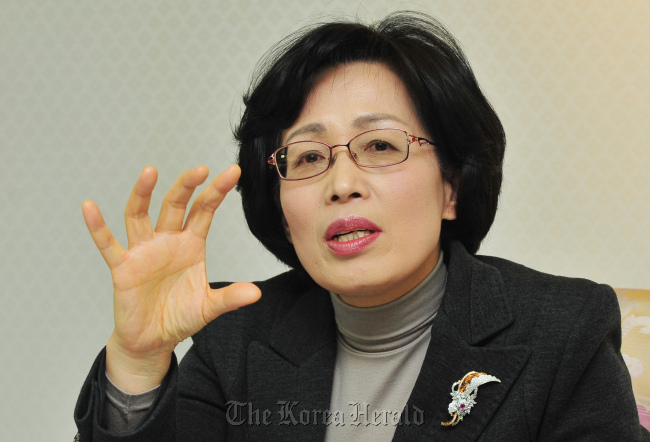 Songpa District Mayor Park Choon-hee.   Park Hyun-koo/The Korea Herald