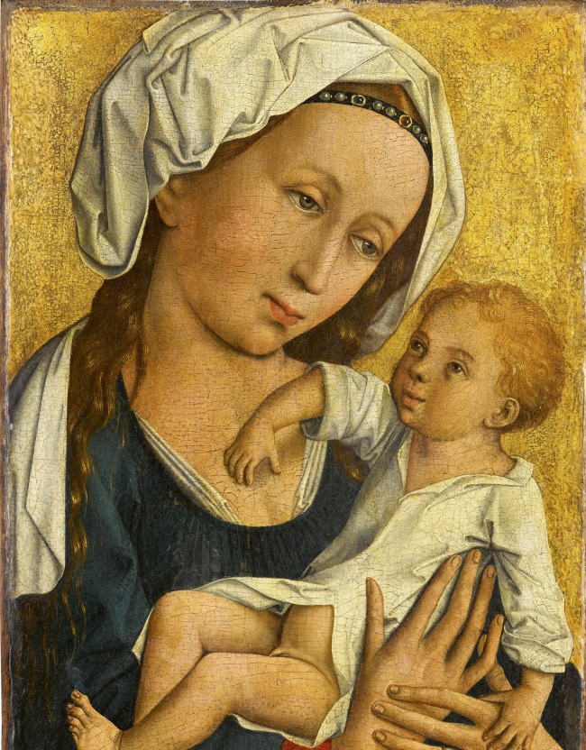 The undated handout shows a reproduction provided Tuesday by the Staatsgalerie Stuttgart of the painting “Virgin and Child”.    AP-Yonhap News