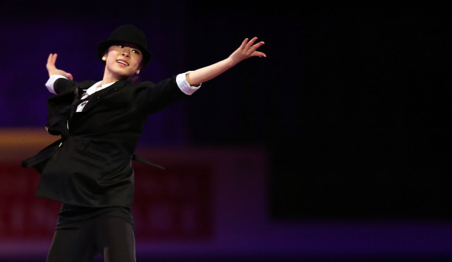 김연아(스케이트선수)
Korea’s Kim Yu-na performs during the Gala Exhibition Program at the Budweiser Gardens in London, Ontario, Canada, Sunday.   Yonhap News