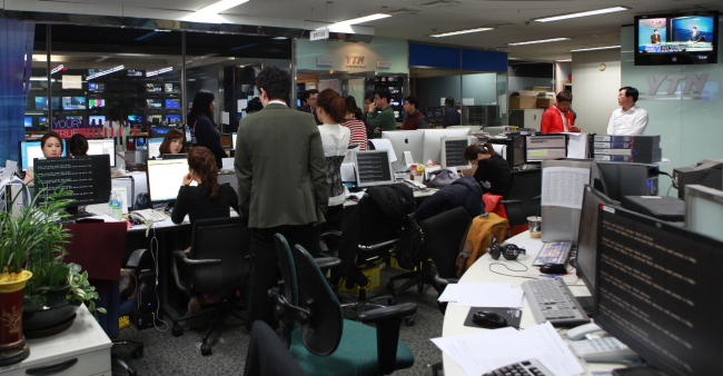 YTN newsroom after the network paralysis on Wednesday afternoon. (Yonhap News)