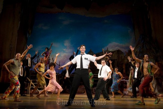 A scene from the hit Broadway musical “The Book of Mormon.”   The Book of Mormon