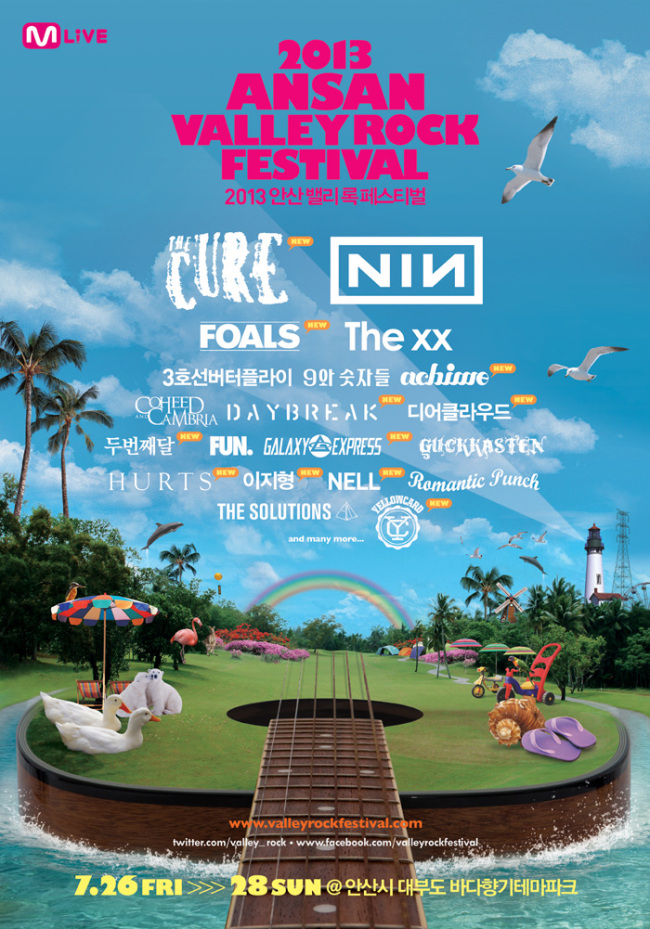 The poster showing the second lineup acts of this year’s Ansan Valley Rock Festival from July 26-28.   CJ E&M