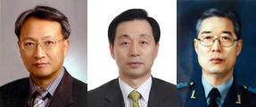 한기범(좌측부터/연구인/전정무직공무원),서천호(전경찰공무원),김규석(전육군본부지휘통신참모부장)
President Park Geun-hye on Friday named three deputy chiefs for the National Intelligence Service as the spy agency recalibrated its role in dealing with North Korea and security threats amid heightened tension on the peninsula.