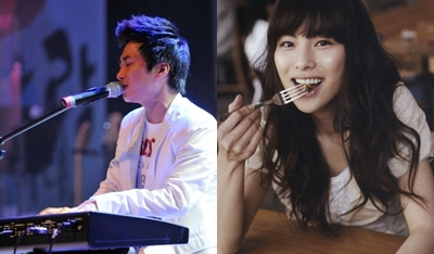 유은성(좌부터/가수),김정화(탤런트/영화배우)
배우 김정화(30)와 CCM 작곡가 겸 전도사 유은성(36)이 열애 중이다.