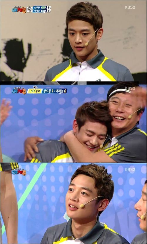 민호(좌부터/최민호/가수/샤이니),이수근(개그맨/MC)
민호는 16일 방송된 KBS 2TV 예능프로그램 ‘우리동네 예능과 체육의 능력자’(이하 ‘우리동네 예체능’)에서 상도동 탁구 고수와 대결을 펼쳤다. 두 사람은 첫 번째 경기 주자로 나서 치열한 접전을 펼쳤다.