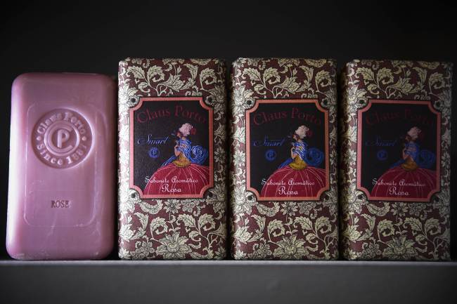 Claus Soap is pictured at the Ach Brito factory store in Vila do Conde, Portugal.   AFP-Yonhap News