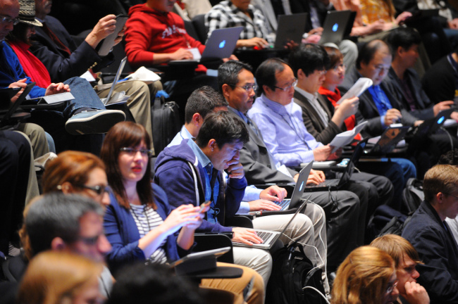 Journalists from more than 30 countries attended the International Symposium on Online Journalism (Erika Rich/The Knight Center)