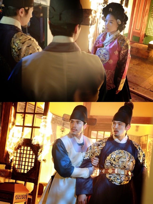 박지영(좌부터/탤런트/영화배우),이동욱(탤런트/영화배우),임슬옹(가수/탤런트/2AM)
KBS2 수목드라마 ‘천명:조선판 도망자 이야기’(이하 ‘천명’, 극본 최민기 윤수정, 연출 이진서 전우성)의 박지영과 임슬옹이 숨 막히는 정치 대결을 펼친다.