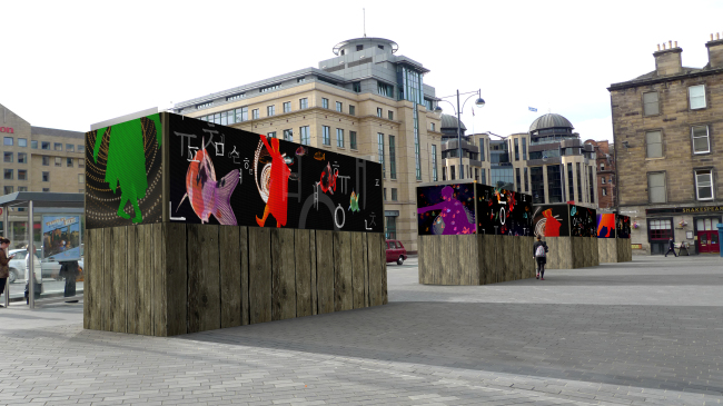 A computer-generated image of Kim Hyung-su’s media art installation that will be set up in front of Usher Hall, the main venue of the 2013 Edinburgh International Festival.    Kim Hyung-su