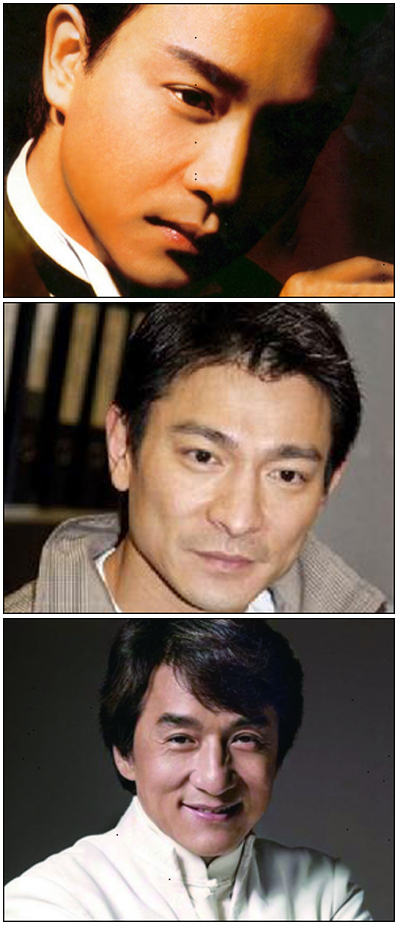 장국영(좌부터/LeslieCheung/영화배우/가수),유덕화(AndyLau/영화배우),성룡(JackieChan/영화배우/영화감독)