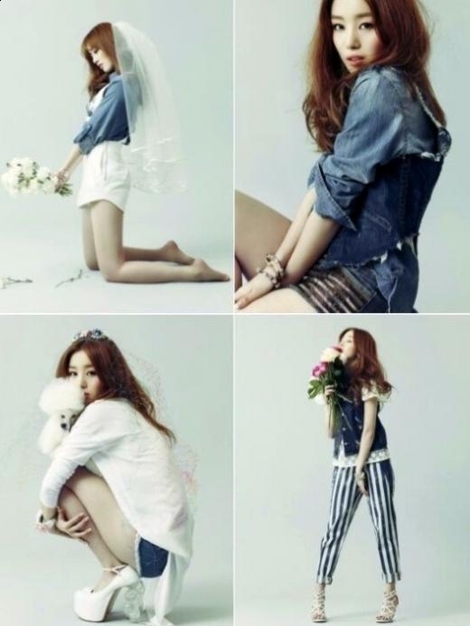 한선화(가수/시크릿)
걸그룹 시크릿 멤버 한선화는 7일 트위터를 통해 “5월의 신부”라며 면사포 화보컷을 공개했다. 사진 속 한선화는 푸른 셔츠에 화이트 초미니 팬츠를 입고 면사포를 쓴 파격적인 웨딩룩을 선보였다.