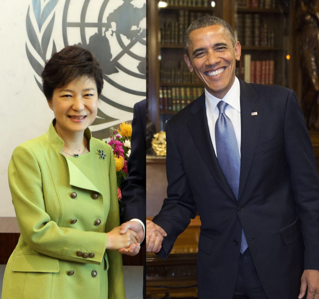 박근혜(좌부터/대통령),버락오바마(BarackObama/정치인/미국대통령)