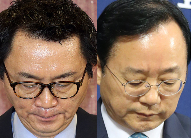 Former presidential spokesperson, Yoon Chang-jung(left) and senior secretary for public relations, Lee Nam-ki(right) (Yonhap News)
