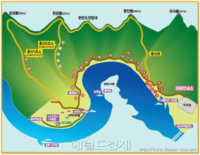 산막이옛길 산책, 등산, 유람선 길.