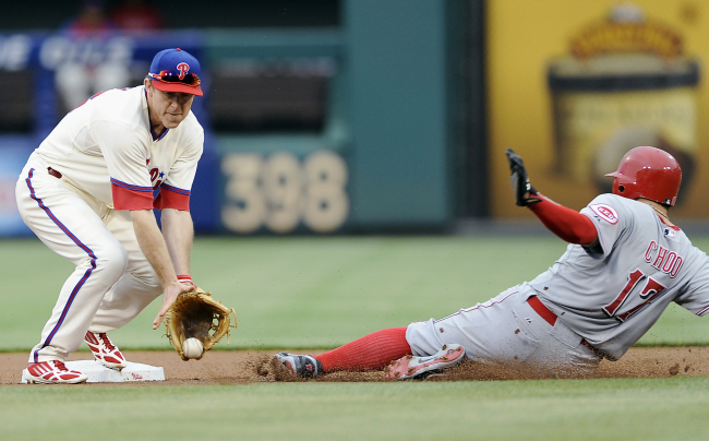 추신수(야구선수/신시내티레즈)
Cincinnati Reds center fielder Choo Shin-soo steals second base on Saturday. The Korean went 2 for 5 with a walk.   AP-Yonhap News