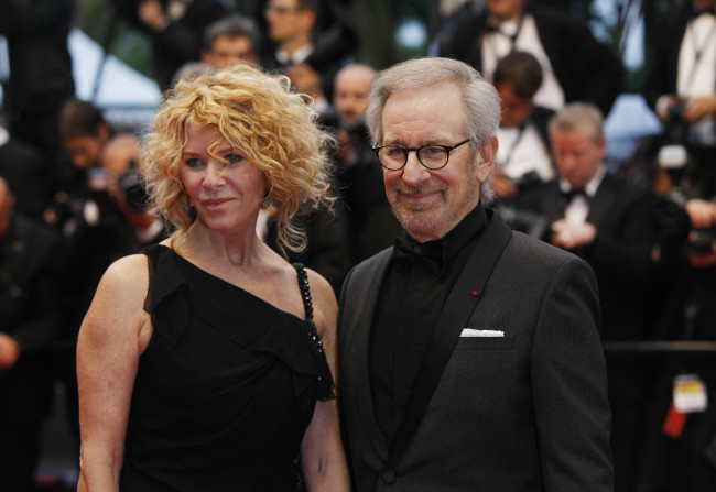Steven Spielberg and his wife, actress Kate Capshaw, at the 66th edition of the Cannes Film Festival on Saturday.   Xinhua-Yonhap News