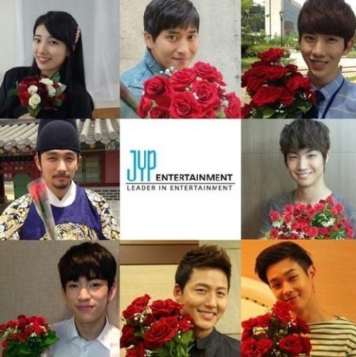 [사진=JYP 엔터테인먼트 제공/ (왼쪽 위 시계 방향부터)미쓰에이 수지, 박주형, 조권, 제이비, 최우식, 이정진, 지소울, 임슬옹]