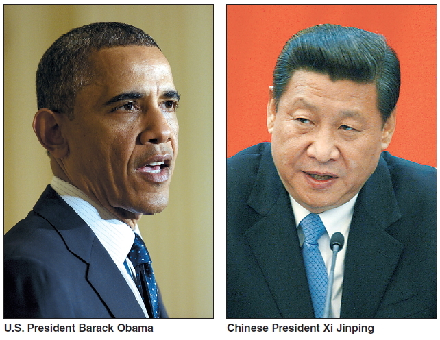 버락오바마(좌부터/BarackObama/정치인/미국대통령),시진핑(XiJinping/정치인/중국공산당중앙군사위원회주석)
WASHINGTON (AFP) ― President Barack Obama will hold his first summit with President Xi Jinping in California next month, with Sino-U.S. relations rattled by alleged Chinese cyber spying and tensions in the Pacific.