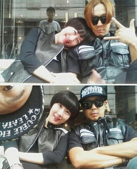 이광수(좌부터/탤런트),별(김고은/가수/뮤지컬배우),하하(하동훈/가수)
지난 20일 하하는 자신의 트위터에 “기린”이라는 짧은 글과 함께 두 장의 사진을 공개했다. 사진에서 하하는 아내 별과 검정 의상을 맞춰 입고 카메라를 바라보고 있다. 사진을 자세히 보면 이들 커플 사이를 훼방하듯 화면에 끼어든 배우 이광수의 모습을 발견할 수 있다.