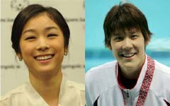 김연아(좌부터/스케이트선수),박태환(수영선수/인천광역시청)
피겨 여왕’ 김연아와 ‘마린보이’ 박태환이 대한항공의 후원을 올해 말까지 받게 된다.