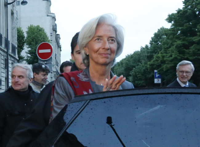 IMF chief Christine Lagarde leaves a special court house Paris on Friday.  AP-Yonhap News