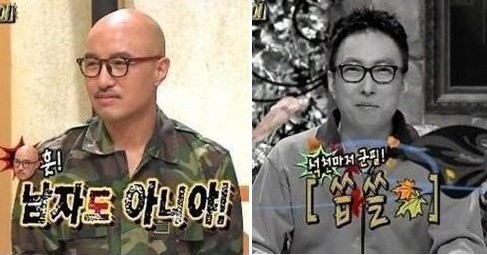 홍석천(좌부터/탤런트/영화배우),박명수(MC/가수)
지난 25일 방송된 MBC ‘세상을 바꾸는 퀴즈’ (이하 ‘세바퀴’)는 ‘진짜 사나이’ 특집으로 이상용, 이상인, 토니안, 최필립, 홍석천 등이 출연해 군대와 관련된 재치 있는 입담을 자랑했다.