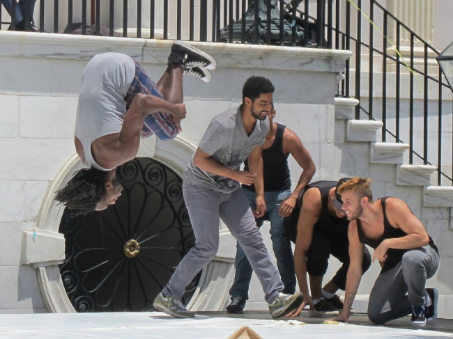Members of the dancing troupe Compagnie Kafig perform during the opening ceremonies of the Spoleto Festival USA in Charleston, South Carolina, on May 24.    AP-Yonhap News