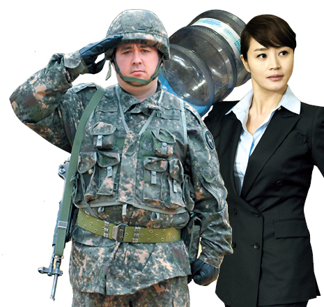 샘해밍턴(좌부터/SamHammington/개그맨),김혜수(영화배우)
남자 예능이 대세였다. 아빠, 아이들, 군인이 장악한 2013 예능계에선 ‘허술한 남자’들이 인기였다. ‘평균 이하’의 일곱 남자로 촉발된 헐렁한 매력발산의 연장이었다. 난생 처음 겪는 외국인(샘 해밍턴·사진)의 군생활은 ‘구멍병사(MBC ‘진짜 사나이’)’로 각광받았고, 아빠와 떠난 여행에서 아이들(MBC ‘아빠! 어디가’)의 순수함은 온ㆍ오프라인을 들썩였다.