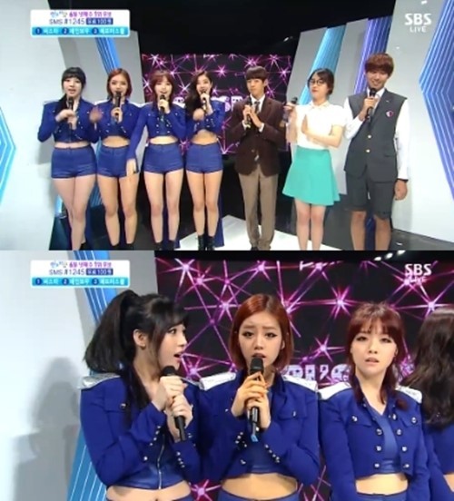 소진(좌부터/박소진/가수/걸스데이),혜리(이혜리/가수/탤런트/걸스데이),민아(방민아/가수/걸스데이),유라(김아영/가수/걸스데이),이현우(탤런트/영화배우),아이유(이지은/가수),황광희(가수/제국의아이들)
걸스데이 멤버 혜리가 5년 동안 기른 머리를 자른 채 무대에 올라 화제다.