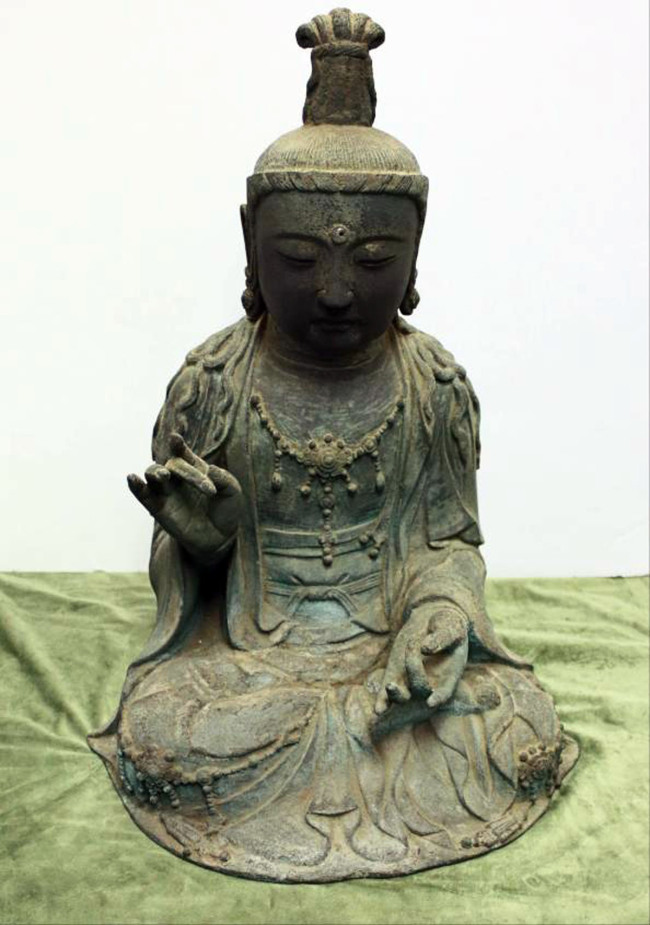 The Gwaneum Bosal Buddhist statue, which was recently taken from Japan.   Yonhap News