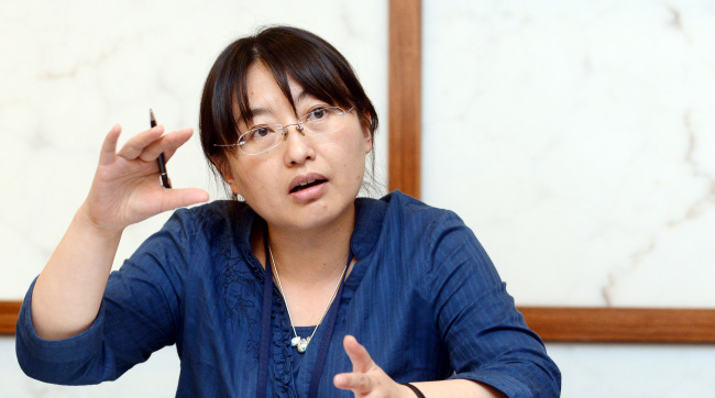 Jia Xiaoxia, chairwoman of the Consultative Meeting of Experts on a Sustainable Development Goal on Land Degradation Neutral World   Ahn Hoon/The Korea Herald