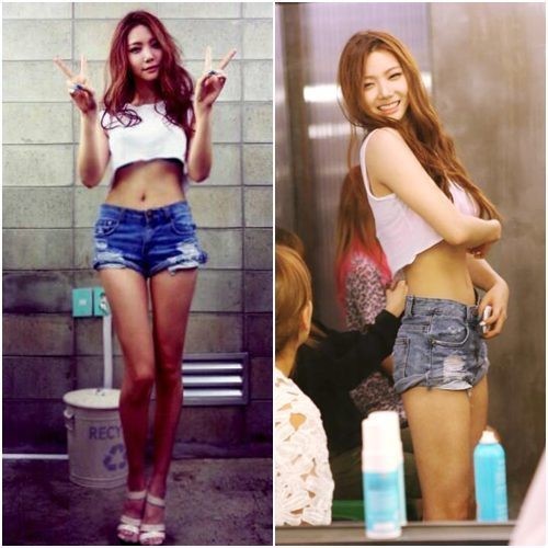 가은(가수/애프터스쿨)
최근 한 인터넷 커뮤니티 게시판에는 ‘애프터스쿨 가은 무보정 몸매’라는 제목으로 사진 몇 장이 게재됐다. 해당 사진은 애프터스쿨 새 앨범 재킷촬영 현장에서 찍은 사진이다.