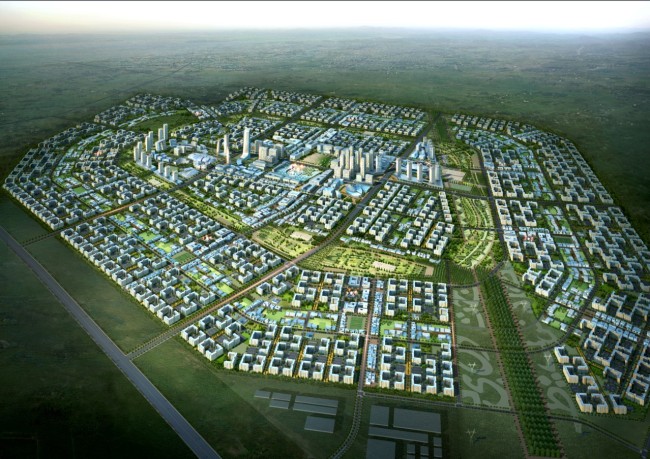 Artist’s rendering of the city development of Bismayah in Iraq.   Hanwha E&C