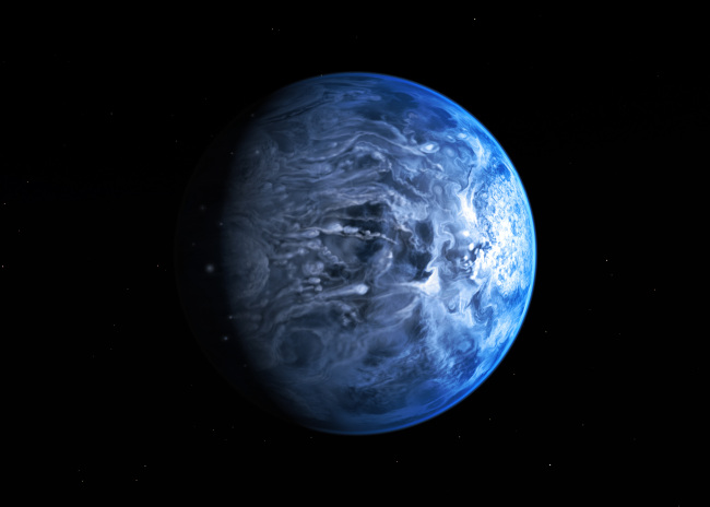 In this undated illustration provided by the European Space Agency, an artists impression of one of Earth’s nearest planets outside the solar system named HD 189733B. (AP-Yonhap News)