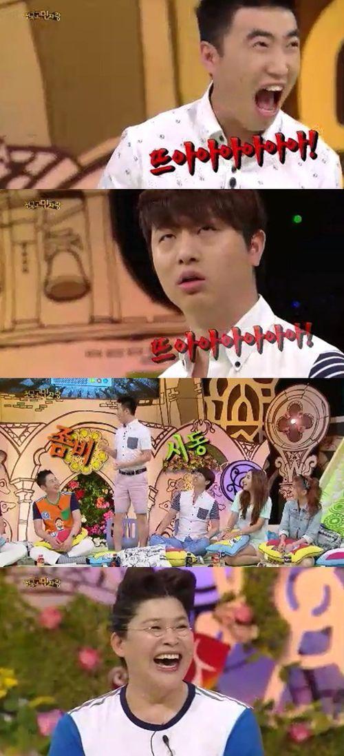 장동민(개그맨),유상무(개그맨)
개그맨 장동민과 유상무가 좀비로 변신해 웃음 폭탄을 선사했다.