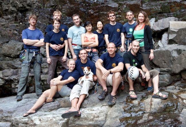 Korea on the Rocks members gather at Yongso Pokpo near Gurye in South Jeolla Province.   KOTRi