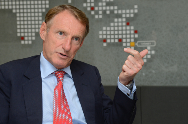 Savills CEO Jeremy Helsby speaks in an interview with The Korea Herald last week.   Chung Hee-cho/The Korea Herald