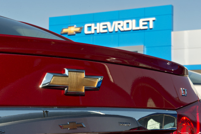 A General Motors Co. Chevrolet Malibu sits on the lot at Bud Mills Chevrolet auto dealership in Moline, Illinois.  Bloomberg