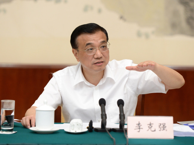 Chinese Premier Li Keqiang.
Xinhua-Yonhap News