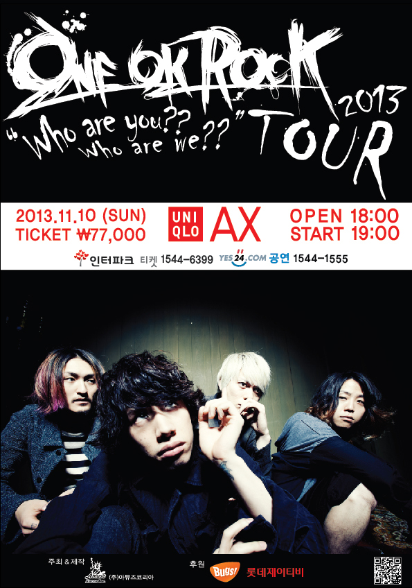 사진설명 : 일본의 록밴드 원오크록(ONE OK ROCK)이 오는 11월 10일 서울 광장동 유니클로 악스홀에서 두 번째 내한공연을 펼친다. [사진제공=아뮤즈코리아]
사진설명 : 일본의 록밴드 원오크록(ONE OK ROCK)이 오는 11월 10일 서울 광장동 유니클로 악스홀에서 두 번째 내한공연을 펼친다. [사진제공=아뮤즈코리아]