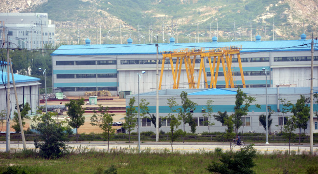 The exterior of the Gaeseong Industrial Complex. (Yonhap News)
