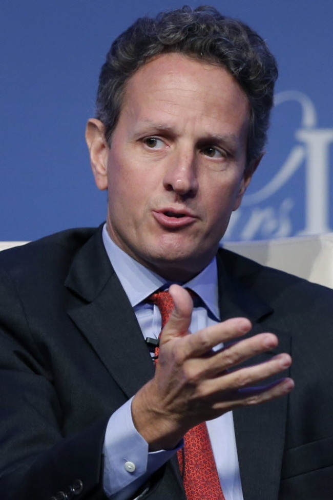 Former Treasury Secretary Timothy Geithner.   Bloomberg