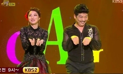 허민(개그우먼),김재욱(개그맨/지존)
KBS2 예능프로그램 ‘개그콘서트-댄수다’에서 허민 김재욱 커플은 댄스스포츠 무대에서 사랑의 대화를 나누며 19금 개그를 선보이고 있다.