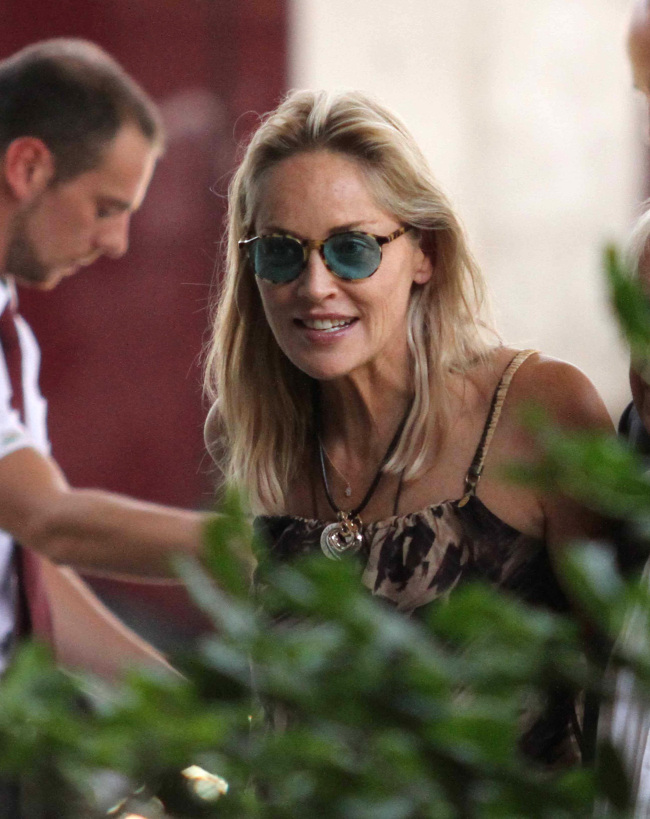 샤론스톤(SharonStone/영화배우)
Actress Sharon Stone is seen at Florence Santa Maria Novella train station in Italy on July 16.   AP-Yonhap News