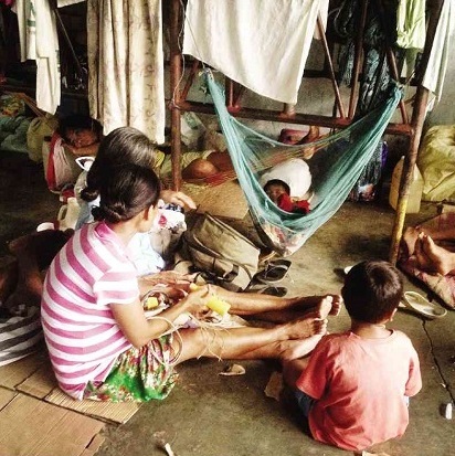 Evacuees from Loreto, Agusan del Sur, seek refuge in Davao City, the Philippines. (Philippine Daily Inquirer)